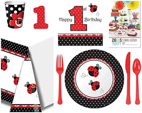 Ladybug Fancy 1st Birthday Value Party Pack for 8