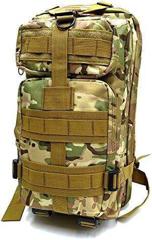 Movement Fashion Military Tactical Backpack Rucksacks Hiking Bag Outdoor Trekking Camping Shooting Gear Molle Multiple Compartments Pack Men and Women Tactical Combat Travel Bag - CP Camouflage