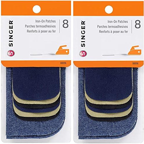 Singer 96 Iron-On Patches Combo, 8-Pack (Set of 2)