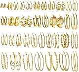 36 Pairs Gold Hoop Earrings for Women Girls,Fashion