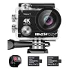 Dragon Touch Caméra Sport 4k Vision 3 WiFi avec Télécommande 2.4G,Caméra Sportive Etanche,Grand Angle 170°,2 Batteries…