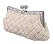Charming Tailor Evening Bag Women Classic Clutch Woven Wedding Party Purse (Champagne)