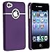 eForCity Snap-On Rubber Coated Case for Apple iPhone 4/4S - Retail Packaging - Purple