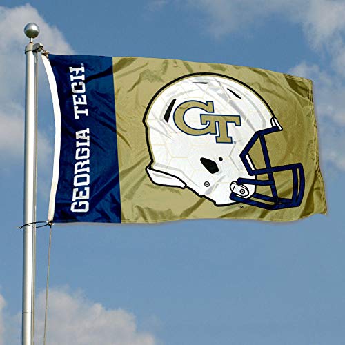 College Flags and Banners Co. Georgia Tech Yellow Jackets Football Helmet Flag - Thumbnail 3