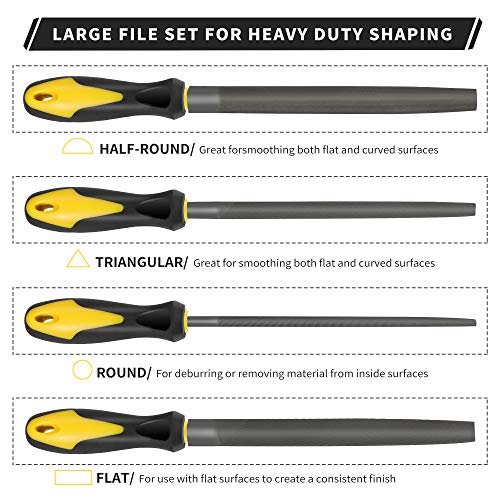18Pcs File Set ACOOJ, Round and Flat File Kits are Made of High Carbon-Steel