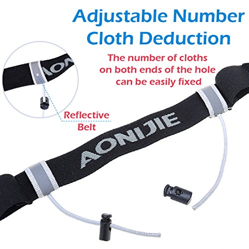 TRIWONDER Runners Race Number Belt with 6 Gel Loops for Triathlon, Marathon, Running, Cycling (Blue - New Version)
