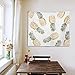 Mexidi Pineapple Tapestry Wall Hangings Wall Blanket Art Dorm Shawl Beach Towel Throw Tapestry Decor Bedspread Bedroom Living Kids Girls Boys Room Dorm Accessories 51x59inchs (White-Yellow)