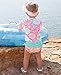 RuffleButts Baby/Toddler Girls Long Sleeve One Piece Swimsuit - Tropical Garden with UPF 50+ Sun Protection - 12-18m