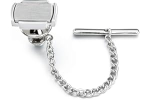 HAWSON Tie Pins Tie Tacks for Men with Chain, Mens Jewelry or Accessories for Wedding Birthday Anniversary Christmas Valentine's Day