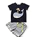 Evelin LEE Baby Boy Short Sleeve T-Shirts and Stripe Shorts 2pcs Set Clothes (12-18 Months, Dolphin)