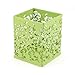 uxcell® Light Green Hollow Rose Flower Square Metal Pen Pencil Pot Holder Organizer