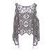 JASTIE Women Open Stitch Cardigan Boho Sleeveless Hippie Summer Hollow Out Solid Crochet Vest