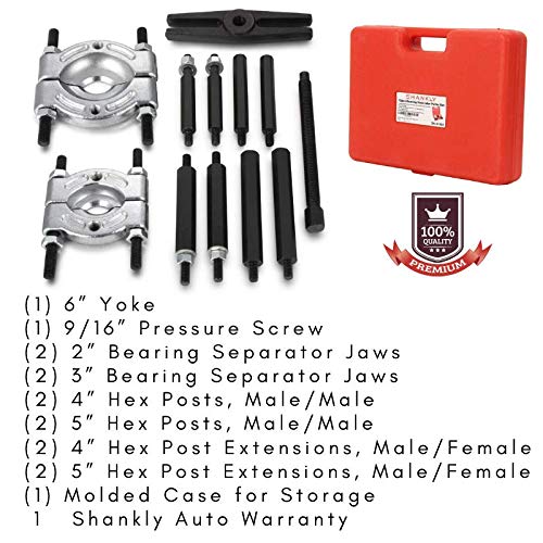 Shankly 5 Ton Capacity Bearing Puller Set or Gear Puller, Universal Bearing Puller Tool or