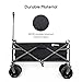 Sekey Folding Wagon Cart Collapsible Outdoor Utility Wagon Heavy Duty Beach Wagon with All-Terrain Wheels, 265 Pound Capacity, Black