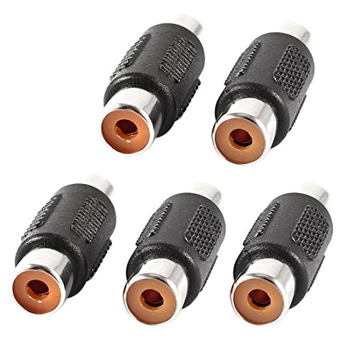 5Pcs Audio Video Rca Female To Female Coupler Joiner Barrel Adapter