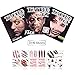 Halloween Tattoos Scar Tattoos - Face Forever Halloween Scary Tattoo Makeup Kit 3(Large)+6(Small) Pack Big Mouth Tattoo Cyborg Face Trauma Series Stapled Tattoo Waterproof Safty for Kids