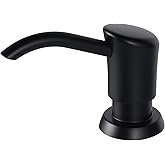 GAGALIFE Built in Sink Soap Dispenser or Lotion Dispenser for Kitchen Sink, Matte Black ABS Pump Head, with 17 Ounce PET Large Soap Bottle