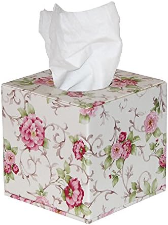 Elegant Rural Style PU Leather Tissue Box Holder For House&Car (13.5x13.5x13.5)
