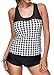 LAVENCHY Mesh Splice Tankini with Boyshort Bikini Set