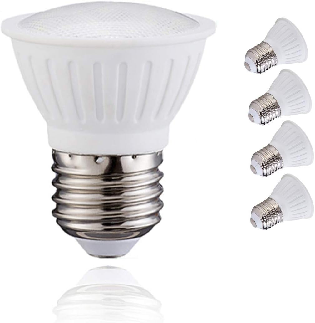 Par16 3Watt Flood Light Bulbs Equivalent 25Watt Halogen Bulb,2700K Warm WhiteT Bulb 120V,300lumen,120 Beam Angle Dimmable,E26 LED Spotlight Bulb (Pack of 4)