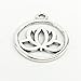 YYaaloa Pack of 50 Lovely Round 20mm Lotus Flower Charms Pendants DIY Antique Charms Pendant (50 Lotus silver)