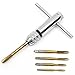Tonsiki Adjustable M3-M8 3mm-8mm HSS T-Handle Reversible Ratchet Wrench Tapping Threading Tool with Hand Screw Tap