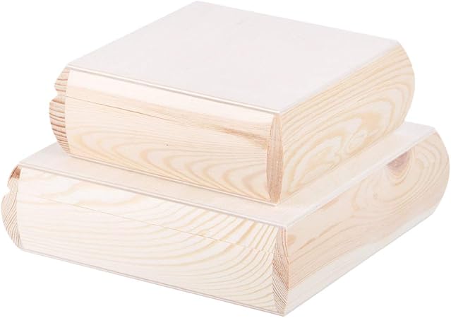 Juego de 2 cajas de madera para regalo, 0,8 y 1,3 litros, color natural: Amazon.es: Hogar
