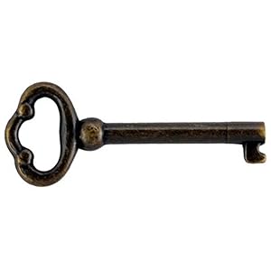 KY-2AB Key Reproduction Antique Brass Plated Hollow Barrel (1)