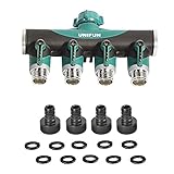 UNIFUN Hose Splitter, 4 Way Water Splitter, Metal Body with 10 Free Washers and 4 Free Garden Hose Connector