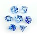 Nebula Polyhedral Dice Blue Complete 7pcs Set of d4 d6 d8 d10 d12 d20 d%