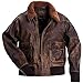 Aviator G-1 Flight Jacket Distressed Brown Real Leather Bomber Jacket (L)
