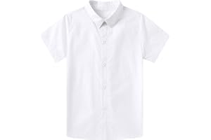 Kinberr Boys Hawaiian Floral Aloha Print Shirt Button Down Dress Shirt for 7-14 Years