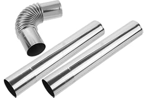 Stainless Steel Stove Pipe Extension 5-Inch X 30-Inch with 90° Chimney Pipe Elbow for Tent Stove