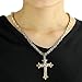 Trendsmax Mens Chain Boys Stainless Steel Cross Pendant Necklace 5mm Byzantine Necklace 22inch