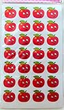 10 sheets of Curious Red Apple Face Glittered Stickers (280 stickers)