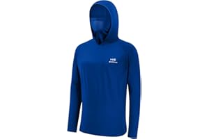 Bassdash UPF 50+ Men’s Long Sleeve Fishing Shirt with Mask UV Neck Gaiter Hoodie