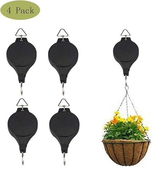 Amazon Com Plant Pulley Adjustable Hanging Planters Flower Basket