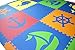 SoftTiles Nautical Ocean Theme Interlocking Kids & Baby Foam Play Mat Blue, Red, Orange, Yellow, Lime- Large 2' Floor Tiles-(6.5'x6.5') SCNAUBROYL