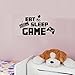 BIBITIME DIY English Sayings Quotes EAT SLEEP GAME Wall Decal Keyboard Handle Silhouette Sticker for Boys Bedroom Kids Room Decor Internet Bar Video Arcade Art Mural