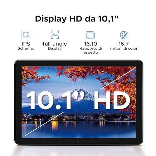DOOGEETab T10W Android 16 Tablet 10 Pollici, 24 GB RAM + 128 GB ROM (2 TB TF), Tablet con Sim, batteria 8000 mAh, Android 4G LTE/WiFi 5, Doppia fotocamera, Bluetooth 5.0/OTG/Face ID/Type C, Blu