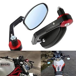 ViZe Motorfiets Spiegel Achteraanzicht Achteruitkijkspiegel Motor Voor Cafe Racer Universele Miroir Rood