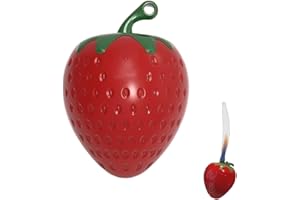 VRILU Cute Funny Lighter, Great Gag Gift Soft Flame Refillable Butane Novelty Adjustable Lucky Novelty Unique Lighter No Butane Included (Strawberry)