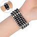 Solomo for Apple Watch Band Replacement, Decorated Handmade Luxury Jewelry Faux Pearl Bracelet Elastic Stretch iWatch Strap with Women Wristband for Apple Watch Series 4 / 3 / 2 /1 (42MM / 44MM Black)