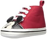 Disney Baby Boys Mickey Mouse Infant Shoes, Red Mickey Mouse High-Top Sneakers, Age 3-6 Months