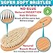 Baby Hair Brush Comb Set - Natural Wooden Hairbrush with Soft Goat Bristles for Cradle Cap - Scalp Grooming Massage for Newborns, Toddlers, Kids - Baby Shower and Registry Gift