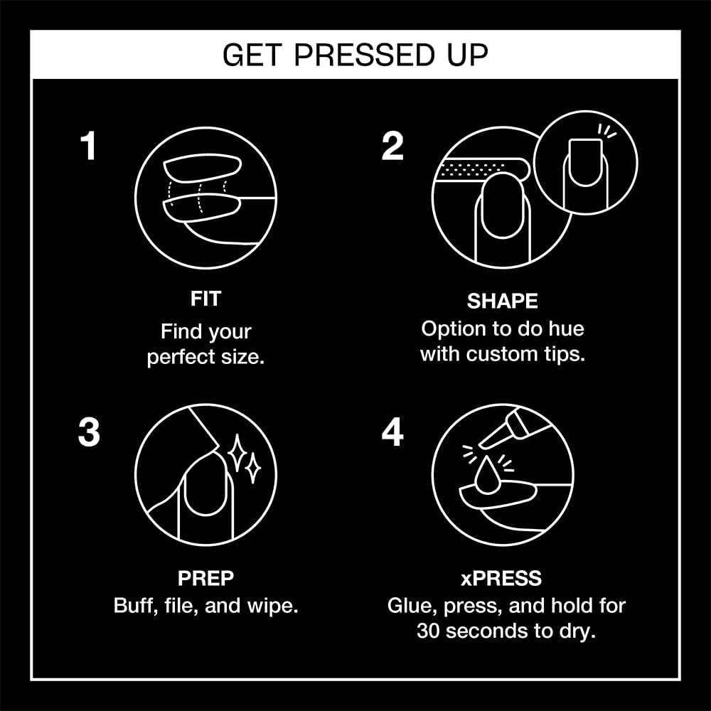 OPI xPRESS/ON Black Onyx | Dark Black Short Round Press On Nails | With Nail Glue | Long Lasting, Reusable, Non-damaging - Image 4