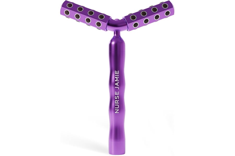 Nurse Jamie Uplift Body Dual-Head Massaging Tool – Y-Shape Roller with 48 Stones & Vibration for Toning Face & Body