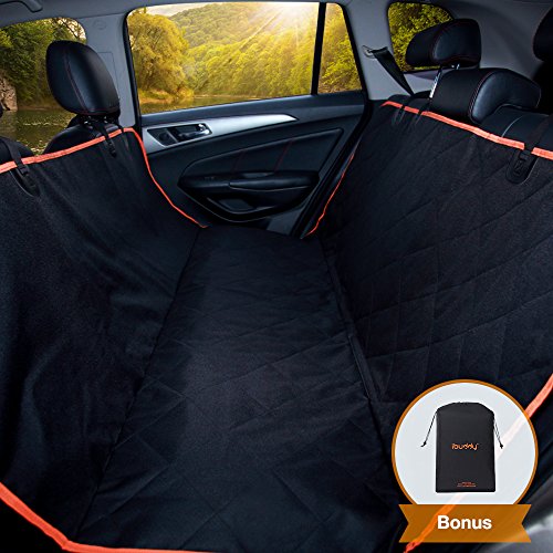 iBuddy Dog Seat Cover Hammock for Back Seat of Cars/Trucks/SUV, Waterproof Dog Car Seat Covers with Padded Cotton, Anti-Scratch, Nonslip, Washable Durable Pet Seat Cover