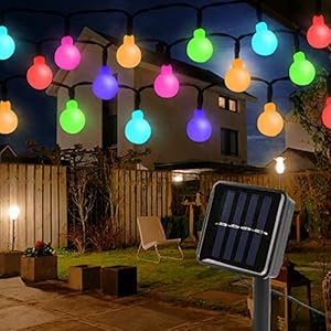 Mitening Led-lichtsnoer op zonne-energie, 7M 50LED 8Modi Berijpt Lichtketting IP65 Waterdicht Gloeilamp Met Lichtsensor…
