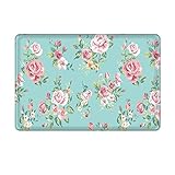 Pink Rose Bathroom Rug, Uphome Flannel Microfiber Shower Accent mat Non-slip Soft Bath rug Absorbent Bathroom Kitchen Floor Mat Carpet (16 x 24 Inch)